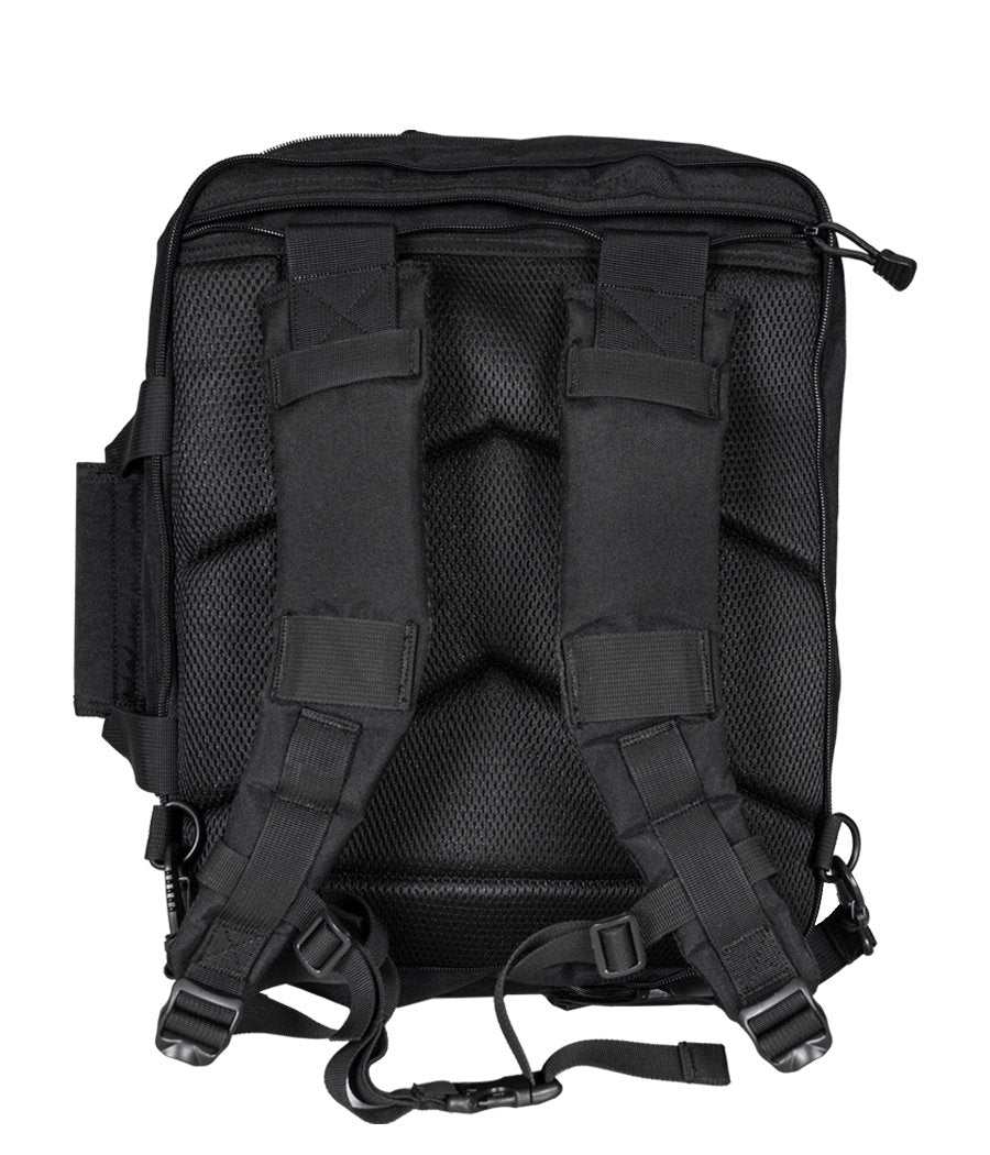 Tactical Hondo Duty Bag 2.0 with modular expansion, black backpack view.