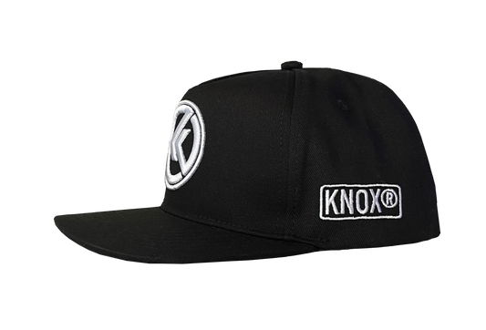 Knox Snapback Pro Hat with embroidered logo, flat visor, and adjustable snapback closure.