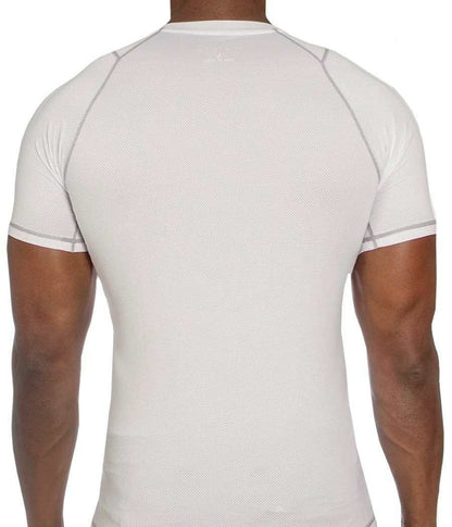 Maxx-Dri Silver Elite T-Shirt back view displaying stretch fit and seam design.