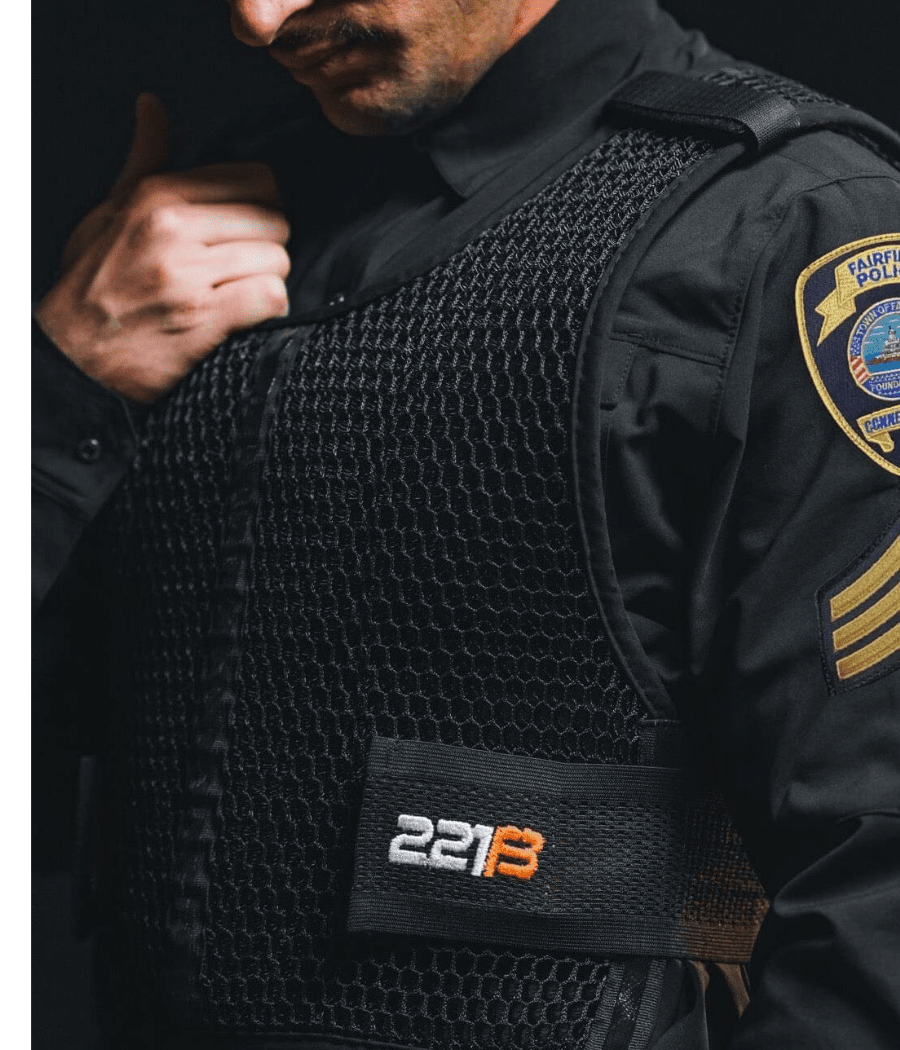 Police officer wearing the Maxx-Dri Vest 5.0 for enhanced comfort and ventilation under body armor.