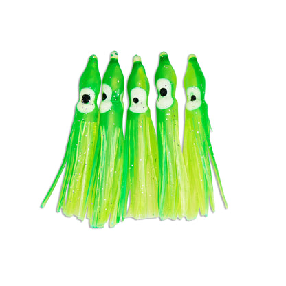 "Mountain Doo"  Hoochie Squid Skirts (5x PACK) 3.5"