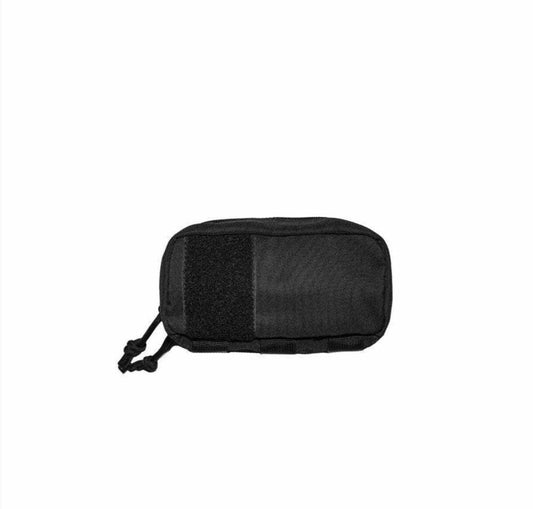 Multi-purpose MOLLE pouch, black, with PALS compatible straps for tactical gear.