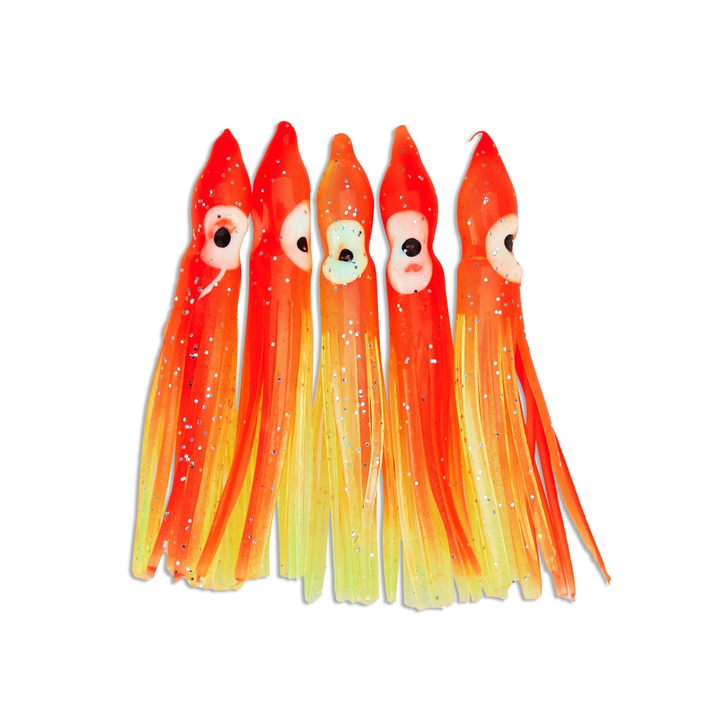 "Sunset Sherbert" Hoochie Squid Skirts (5x PACK) 3.5"