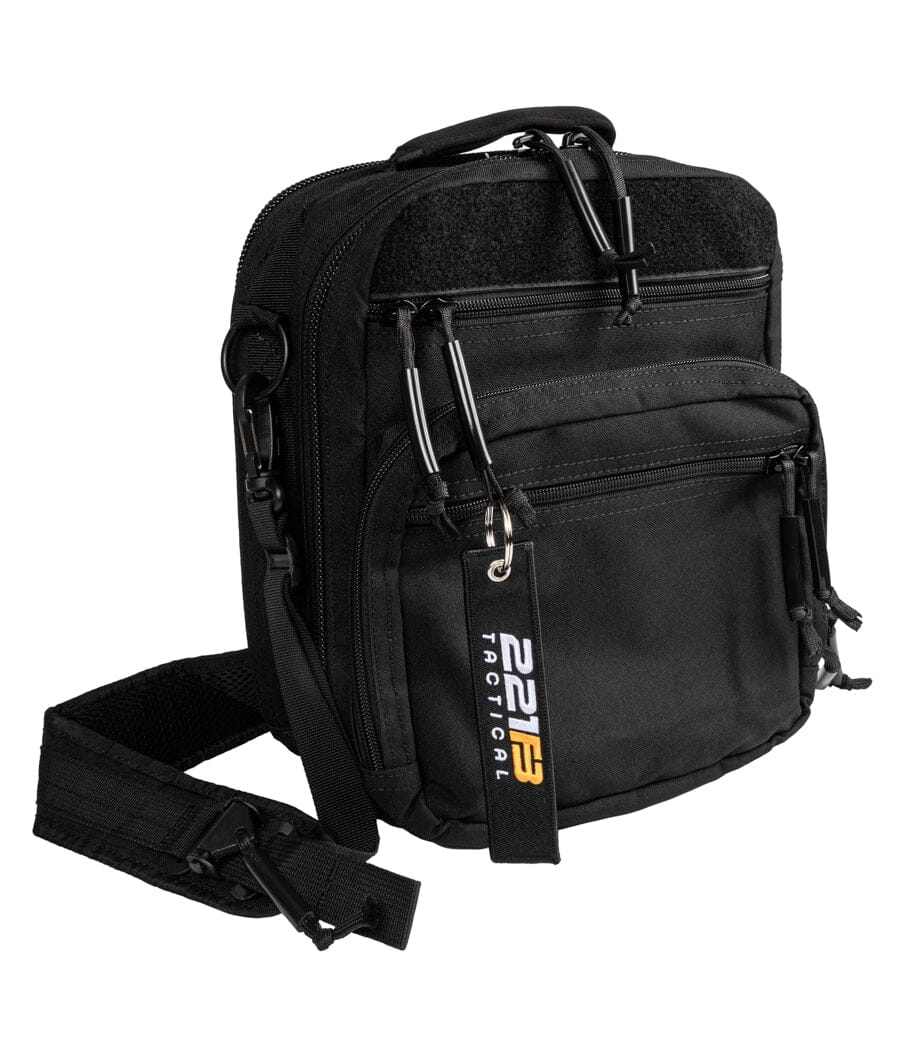 PF-1 Armored Fast Access EDC CCW Bag with dual threat panels, quick access strap, and multiple compartments.