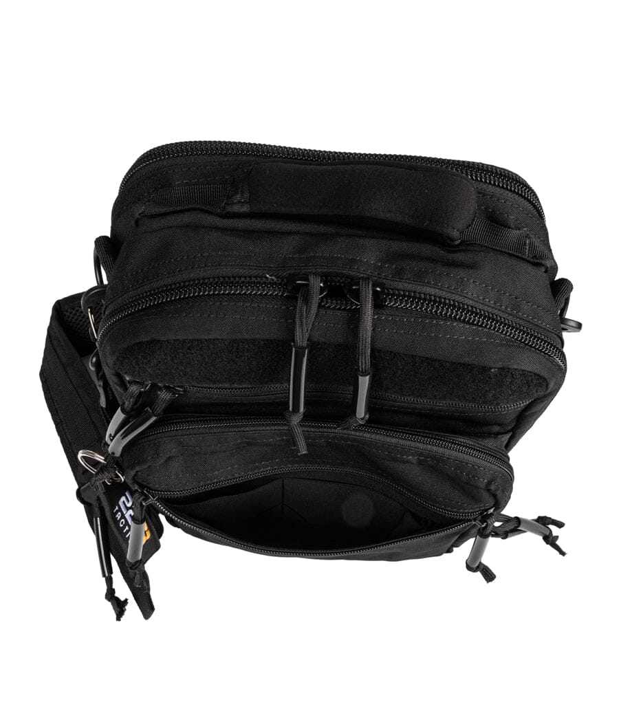 PF-1 Armored Fast Access EDC CCW Bag with multiple compartments and tactical design.