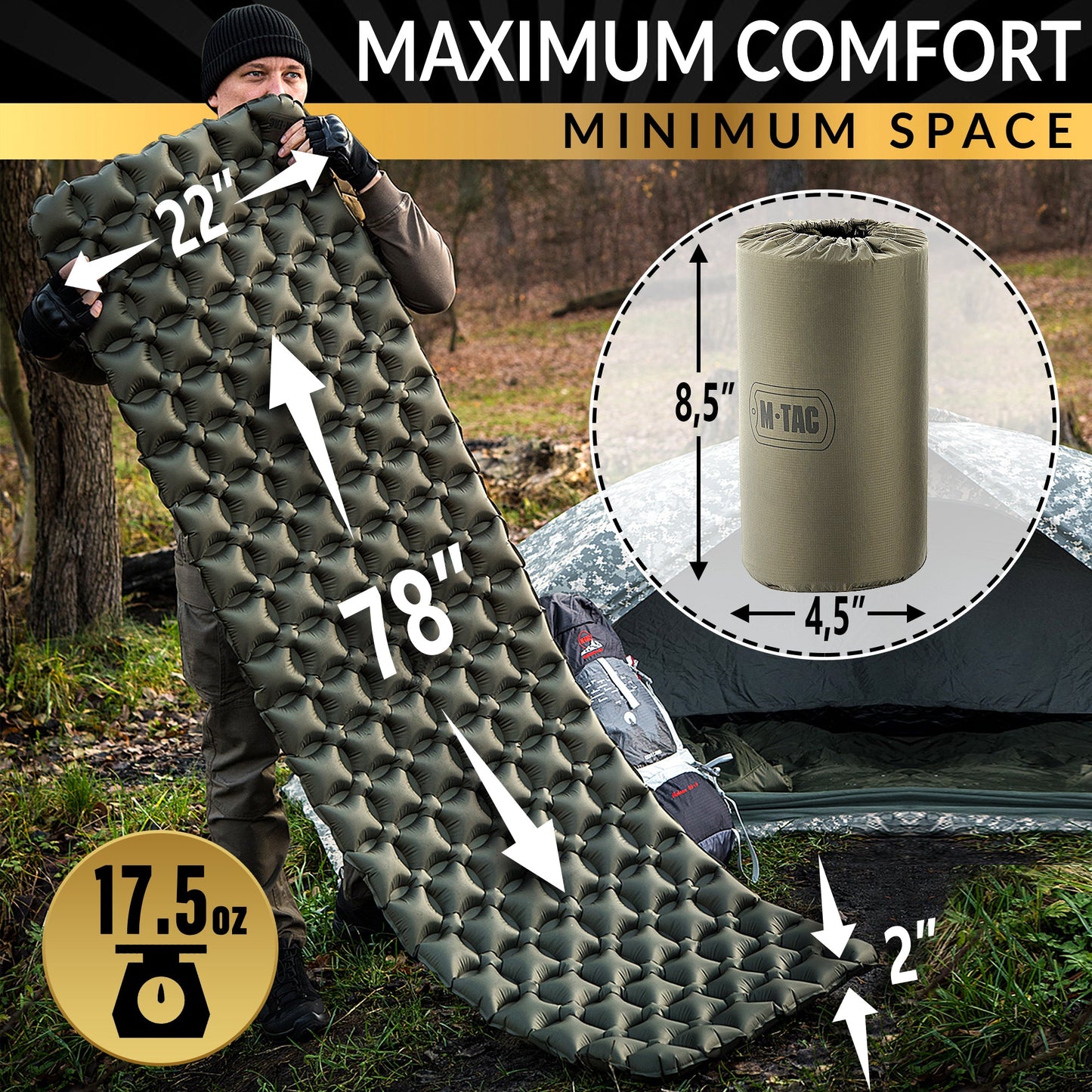 M-Tac Sleeping Pad 78"x 22" Olive