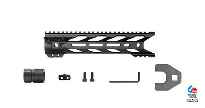 STNGR HWK® M-LOK AR-15 handguard kit with steel barrel nut and accessories.