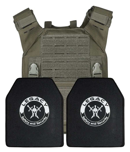 QRF Plate Carrier Full Package with Legacy Armor Plates, low profile, military-grade, customizable design for enhanced safety and mobility.