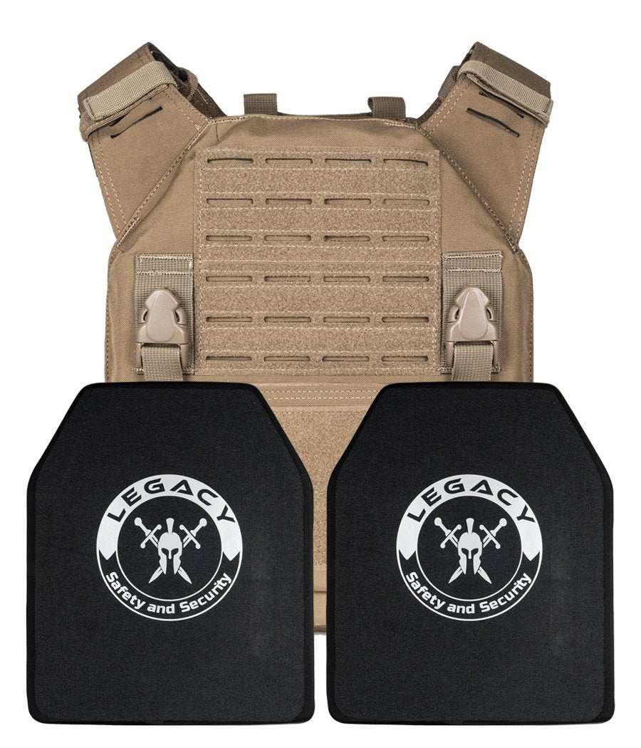 QRF Plate Carrier Full Package with Legacy Armor Plates, minimalist design, lightweight, and customizable features for security and safety.