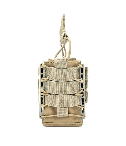 Molle mag pouch for AR .223/5.56 & 7.62, open top design with adjustable retention and polymer frame.