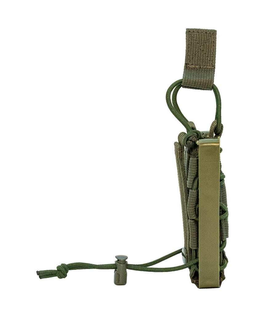 Rapid Access Single Pistol Open Top Molle Mag Pouch with elastic shock cord and polymer frame.