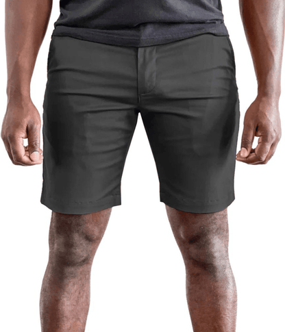 Tactical shorts with 9-inch inseam, black, featuring advanced Infinity-Stretch technology.