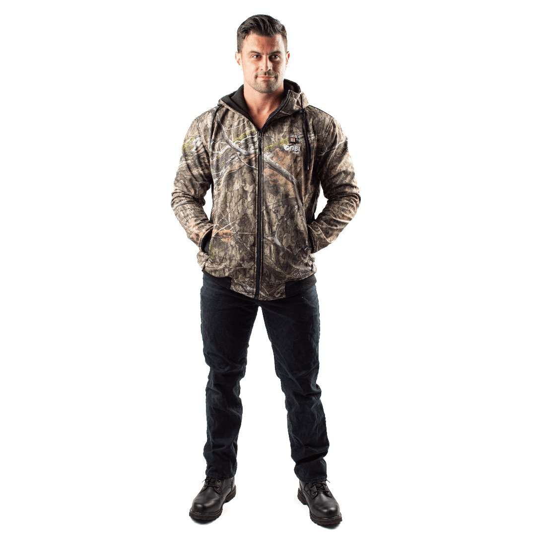 Mossy Oak Camo Shadow Heated Hunting Hoodie with Knit Cuffs