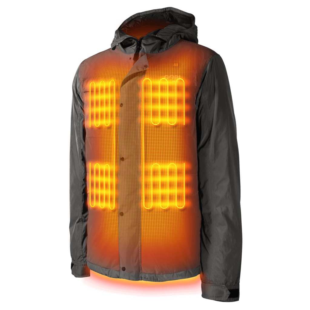 Shift Mens Heated Snowboard Jacket with 5 heat zones and 9-hour battery.