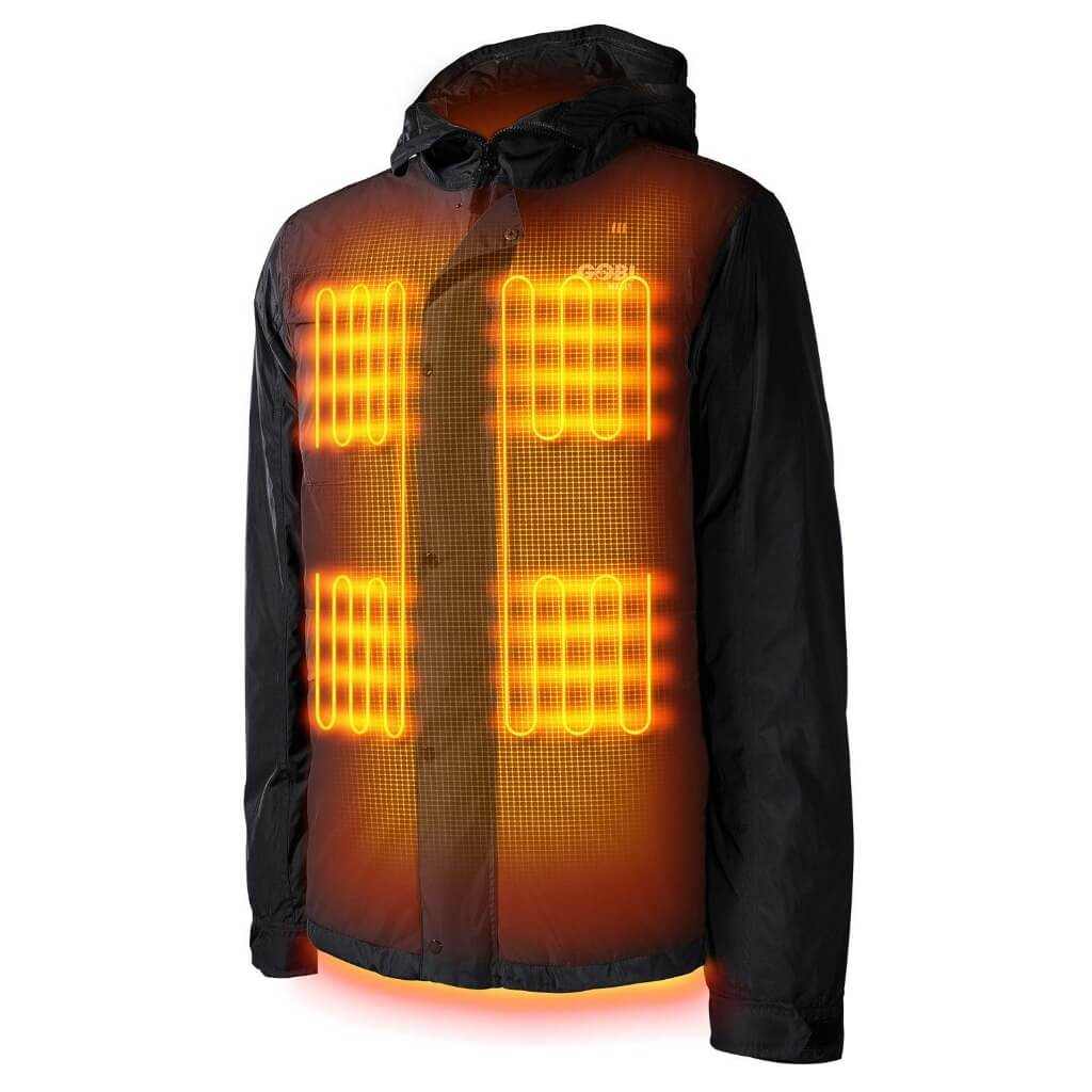 Shift Mens Heated Snowboard Jacket with 5 heat zones and 9-hour battery.