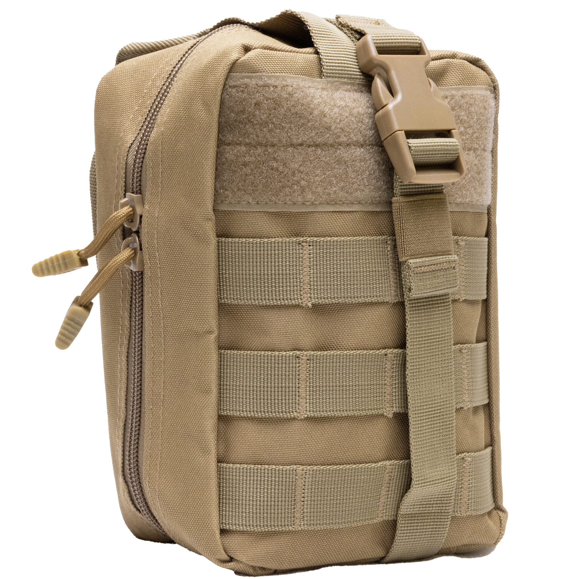 Ham Radio Go Bag, Molle Compatible, Multi-Pocket, Tan, Tear-Away Velcro Back