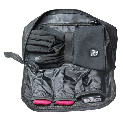 Stealth Heated Glove Liners with carrying case and accessories.