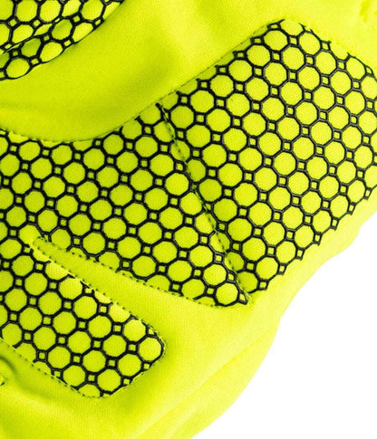 Summit Gloves with ultra-grip technology, bright yellow fabric, and honeycomb pattern.