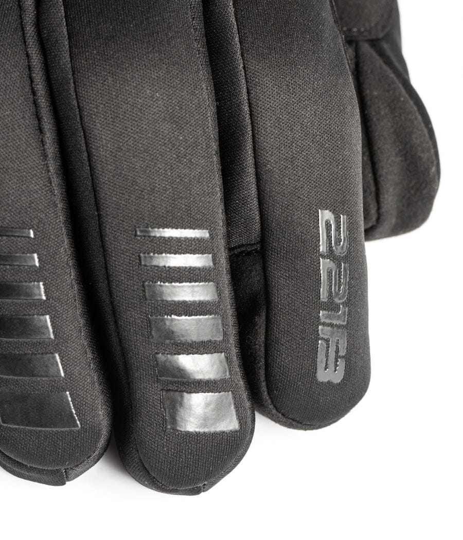 Close-up of black Summit Gloves with touch-screen technology and ultra-grip material.