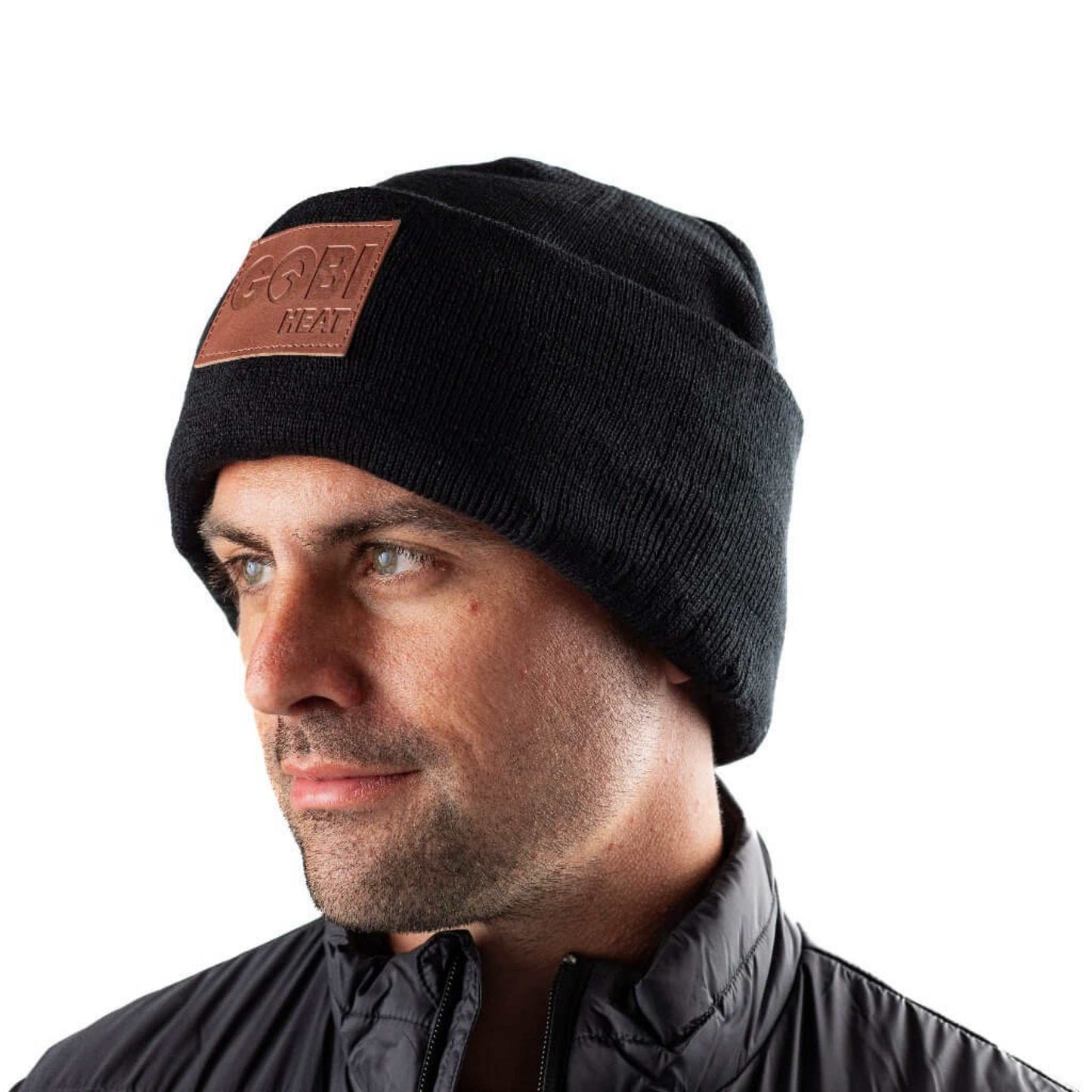 Summit Mens Heated Beanie with steel fiber heating, providing warmth and comfort.