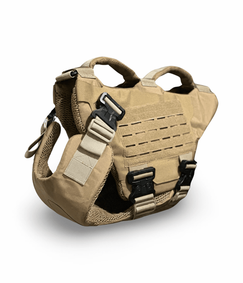 Titan K-9 Ballistic Body Armor Vest 3.0 with Maxx-Dri ventilation, laser-cut Molle, and heavy-duty construction for K-9 protection.