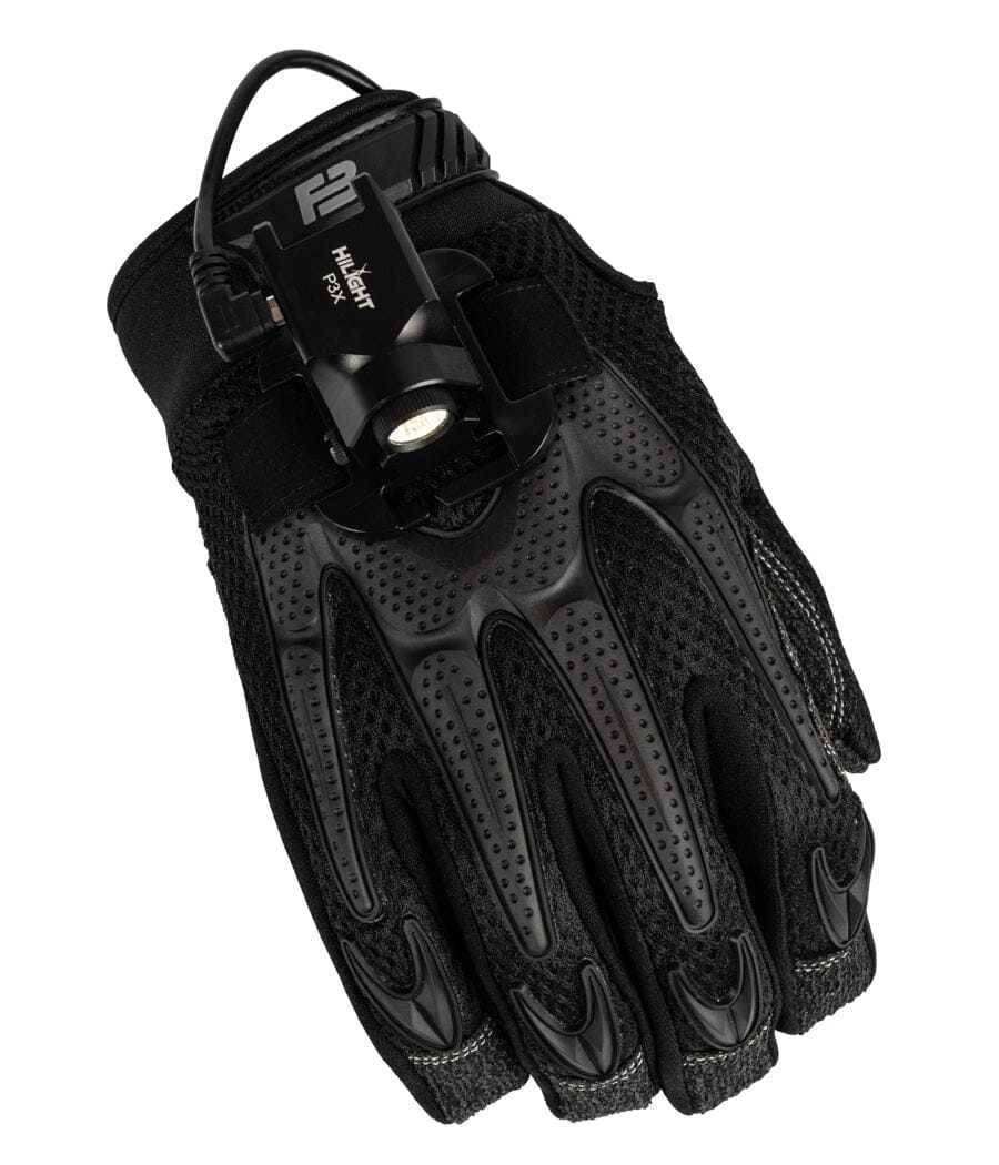 Titan K-9 Gloves with heavy-duty Kevlar, impact protection, and hands-free lighting.