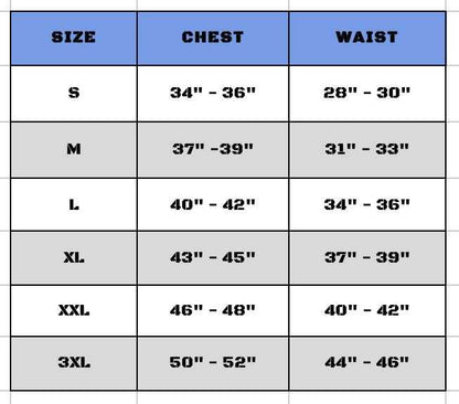 Size chart for Tradecraft Tactical Jacket 2.0 showing chest and waist measurements for sizes S to 3XL.