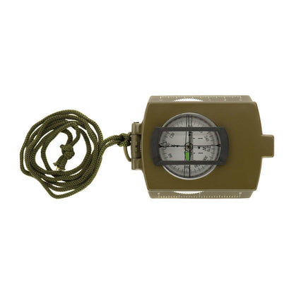 M-Tac Army Compass with folding frame, olive cover, and cord.