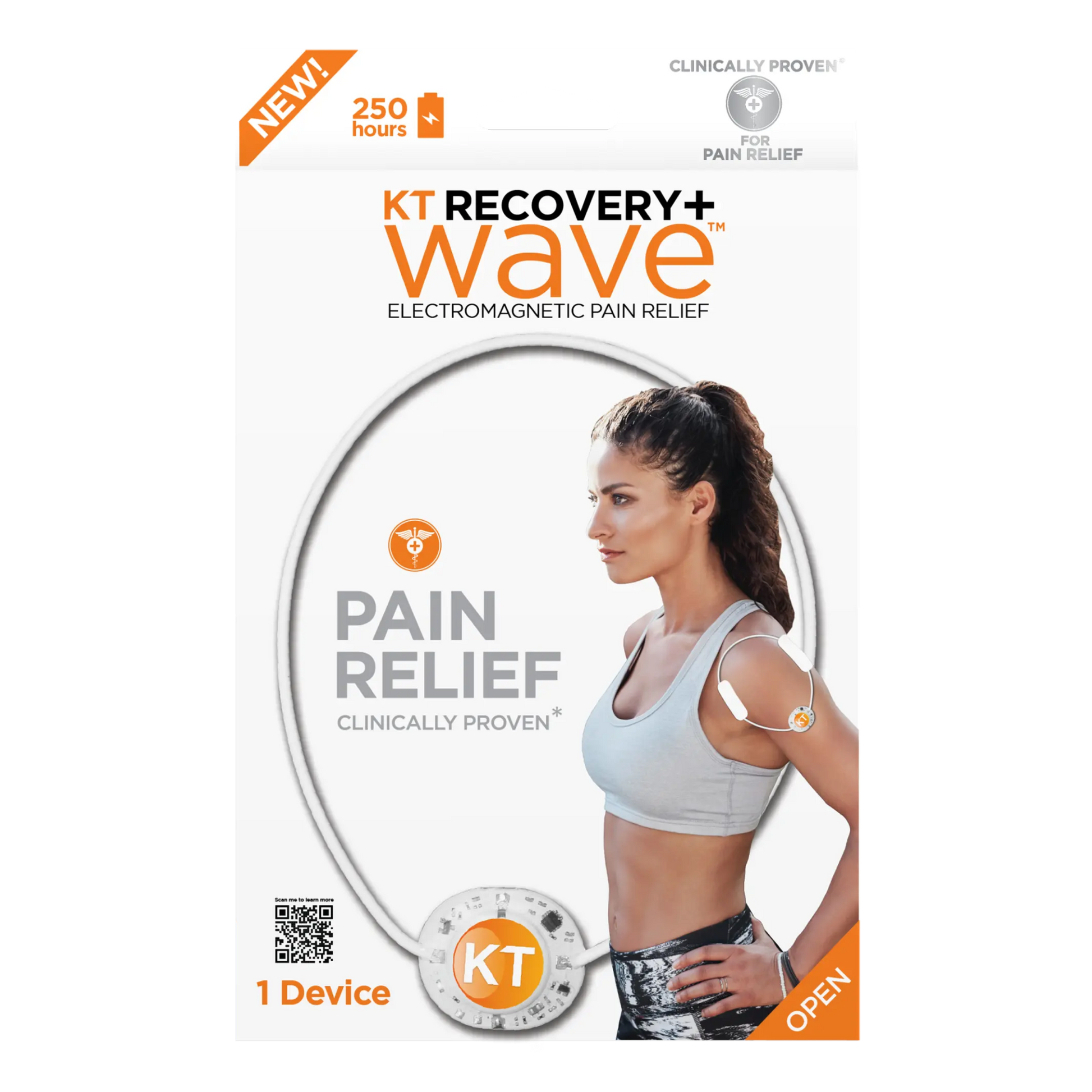 KT Recovery+ Wave™ electromagnetic pain relief device packaging.