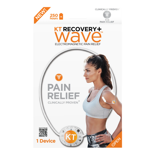 KT Recovery+ Wave™ electromagnetic pain relief device packaging.