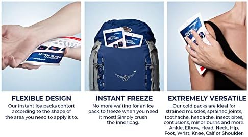 AFFORDTEX Instant Cold Pack 6 Count Disposable 7.5 X 4.5 Inches Ice Packs Must Have Medical Supplies for Outdoor Activities Ice Packs Ideal for Injuries, Inflammation, Sprains, Strains