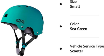 OutdoorMaster Skateboard Cycling Helmet - Two Removable Liners Ventilation Multi-Sport Scooter Roller Skate Inline Skating Rollerblading for Kids, Youth & Adults