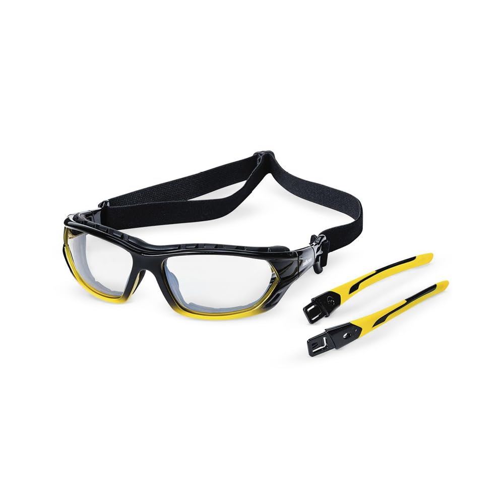 Sellstrom Polycarbonate Sealed Safety Glasses, Protective Eyewear, Hard-Coating Anti Fog, Tinted Goggles, U.S. Military Ballistic Rated, Yellow/Black with Indoor/Outdoor Tint, S70002