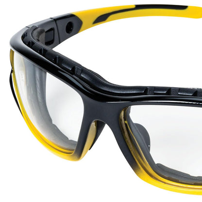 Sellstrom Polycarbonate Sealed Safety Glasses, Protective Eyewear, Hard-Coating Anti Fog, Tinted Goggles, U.S. Military Ballistic Rated, Yellow/Black with Indoor/Outdoor Tint, S70002