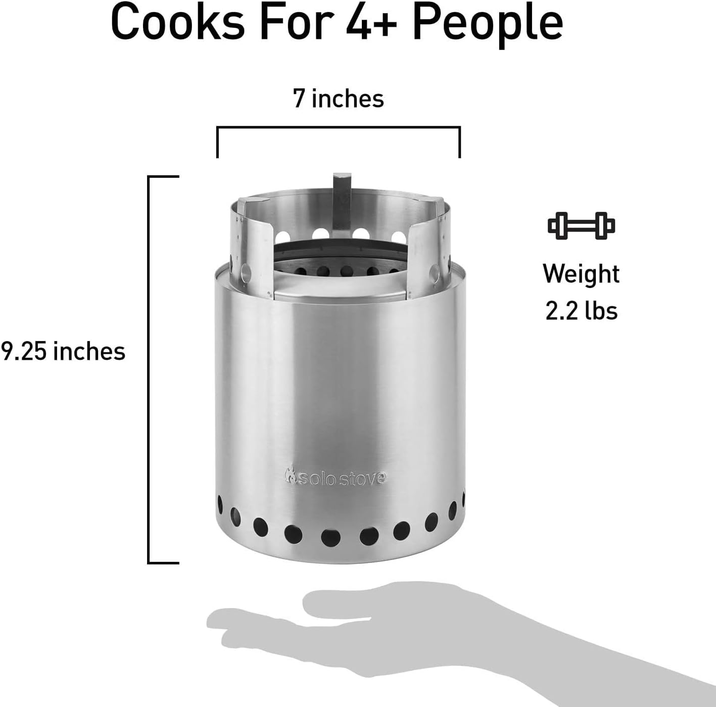 Solo Stove Campfire Camping Stove dimensions and weight for backpacking.