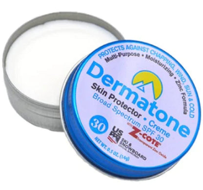 Dermatone Skin Protection Balm w/Zinc | All-In-One Sun, Wind, Chapping, and Frostbite Protection| SPF 30 Zinc Sunscreen for Face and Lips | Moisturizing Skin Balm | Heals and Repairs | 0.5 oz Tin