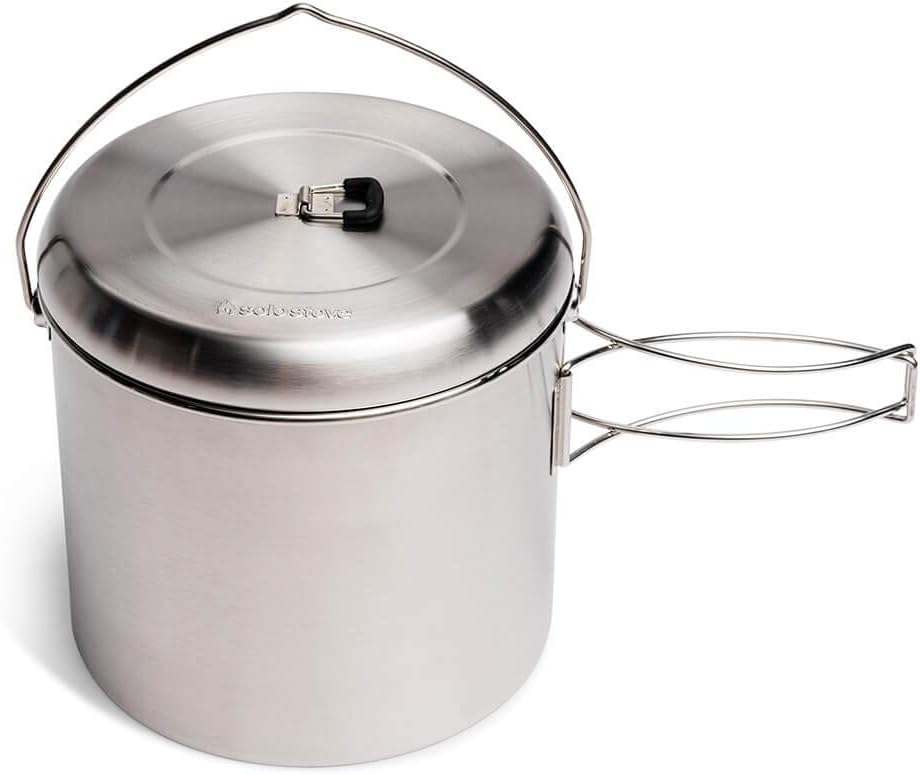 Solo Stove Pot 4000 Stainless Steel Camping Pot for Outdoor Campfire Great Cookware Equipment for Backpacking Kitchen Bushcraft Survival Gear and Cooking