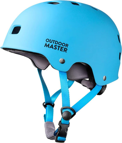 OutdoorMaster Skateboard Cycling Helmet - Two Removable Liners Ventilation Multi-Sport Scooter Roller Skate Inline Skating Rollerblading for Kids, Youth & Adults