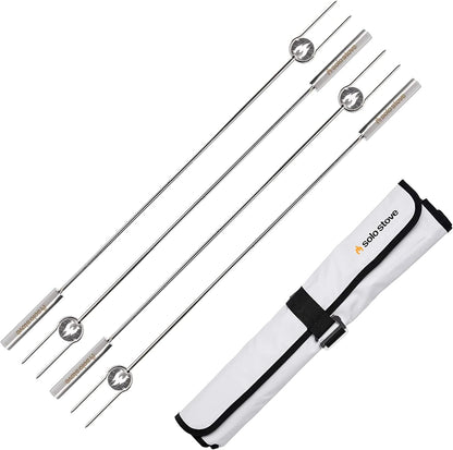 Solo Stove Stainless Steel Fire Pit Tools Tongs for Wood in Fire Pit Includes 2 Pieces. 36.5 inch Fire Pit Wood Grabber Poker and 32 inch Grabber Great for Outdoor Fire Pits and Fire Pit Accessories