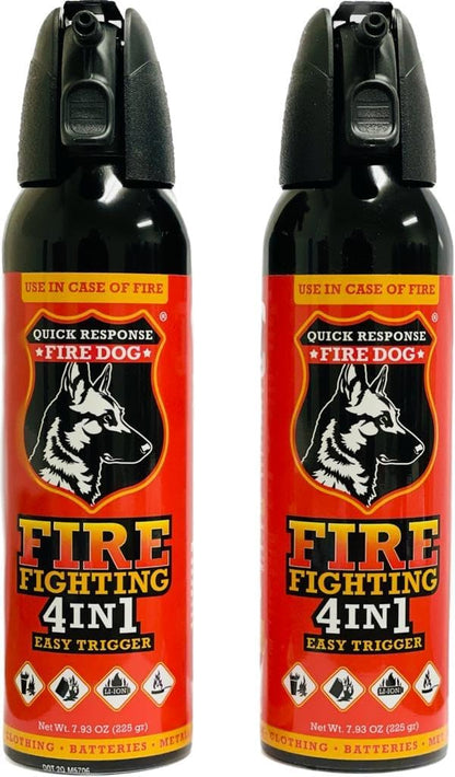 4-in-1 Mini Suppressant - Car Fire Suppressor for Auto-Mobile, Truck, Boat - Home Fire Suppressor for Kitchen - Small Fire Suppressor for Clothing, Batteries - Portable Fire Eliminator - 2 Pack