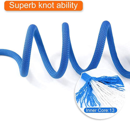 X XBEN Outdoor Climbing Rope 10M(32ft) 20M(64ft) 30M(96ft) 50M(160ft) 70M(230ft) 152M(500FT) 352M(1000FT) Static Rock Climbing Rope for Escape Rope Ice Climbing Equipment Fire Rescue Parachute