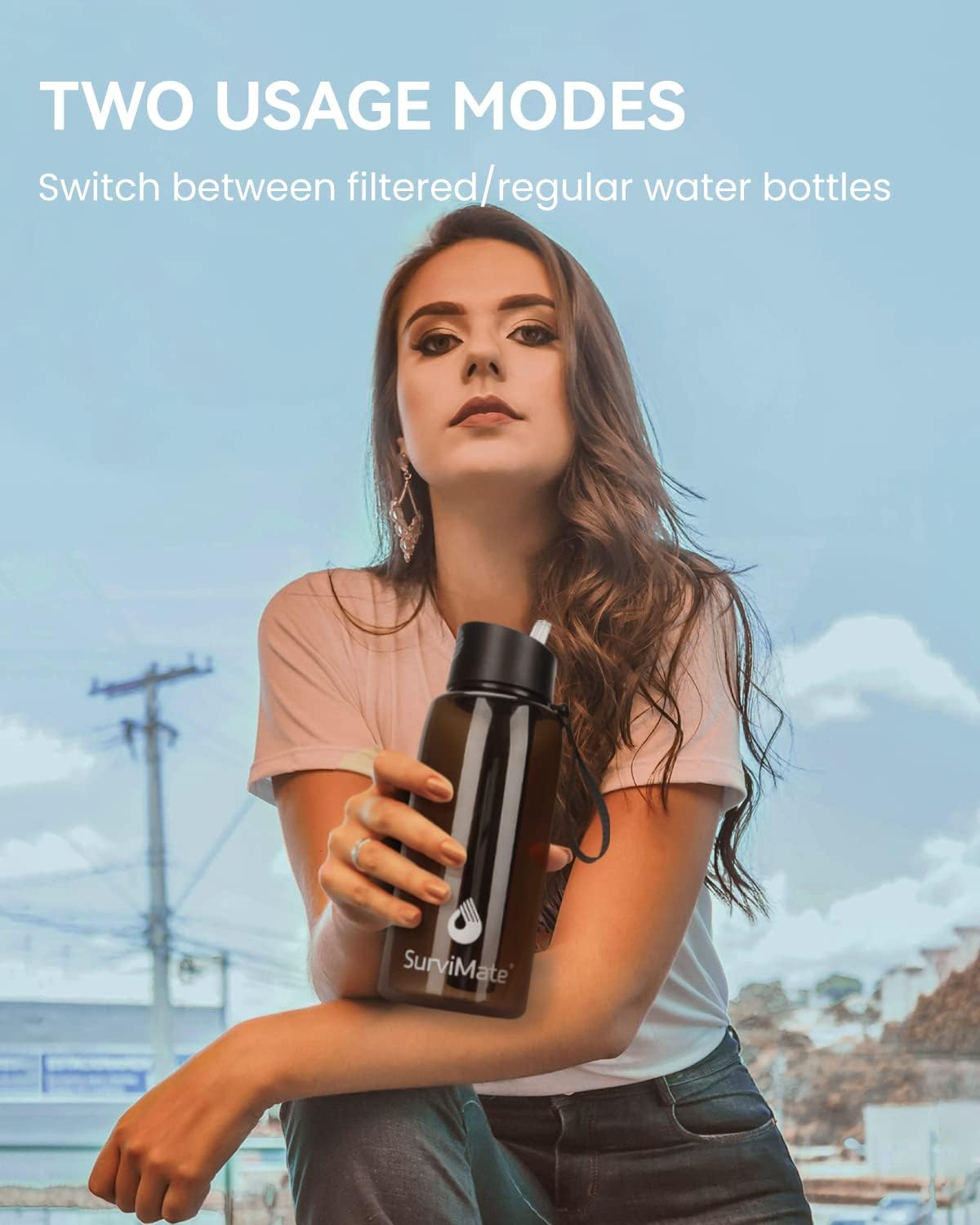 SurviMate Ultra-Filtration Filtered Water Bottle