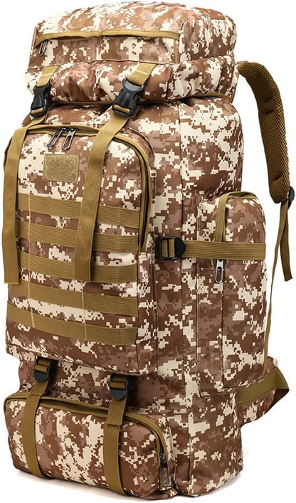 VUKU 70L Hiking Backpack for Men, Waterproof Camping Backpack Hiking Daypack for Men Tactical, Survival Military Rucksack for Men Traveling Outdoor (Black)