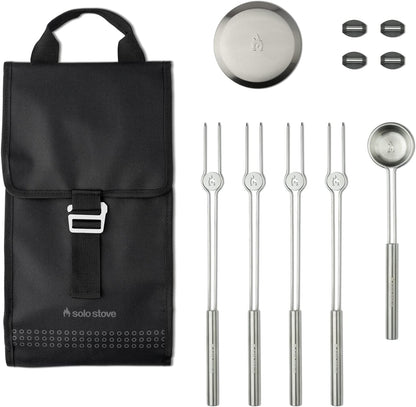 Solo Stove Mesa Accessory Pack | Incl. 4 Stainless Steel Mini Sticks + Stick Rests, Pellet Scoop, Mesa Lid, Carry Case, Accessories for Outdoor Fire Pit, 8.8 x 16 in, 2.5 lbs