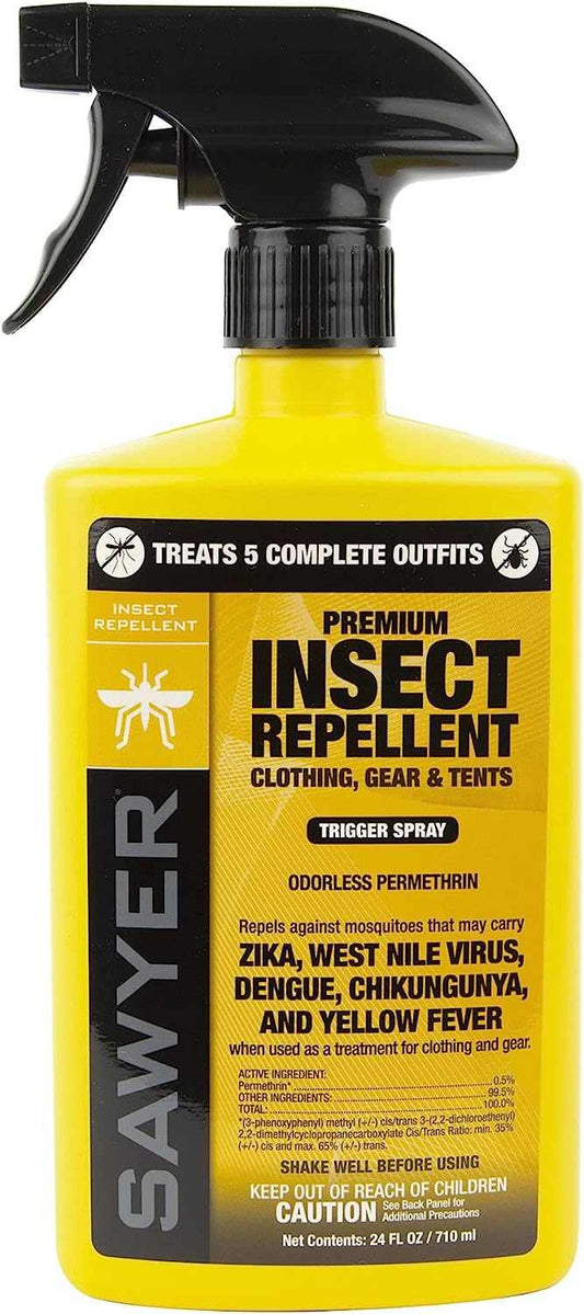 Sawyer Products SP657 Premium Permethrin Insect Repellent, 24-ounce trigger spray for clothing and gear.