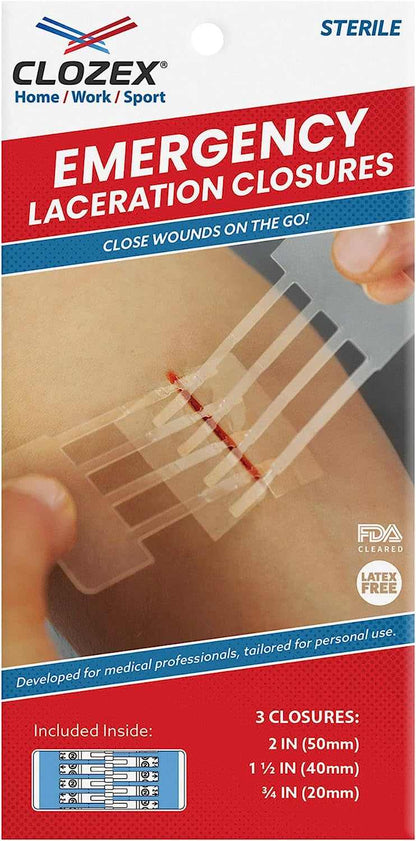 Clozex Emergency Laceration Closures for quick and effective wound repair.