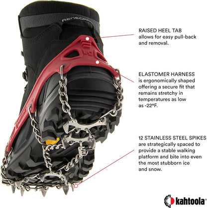 Kahtoola MICROspikes Footwear Traction for Winter Trail Hiking & Ice Mountaineering