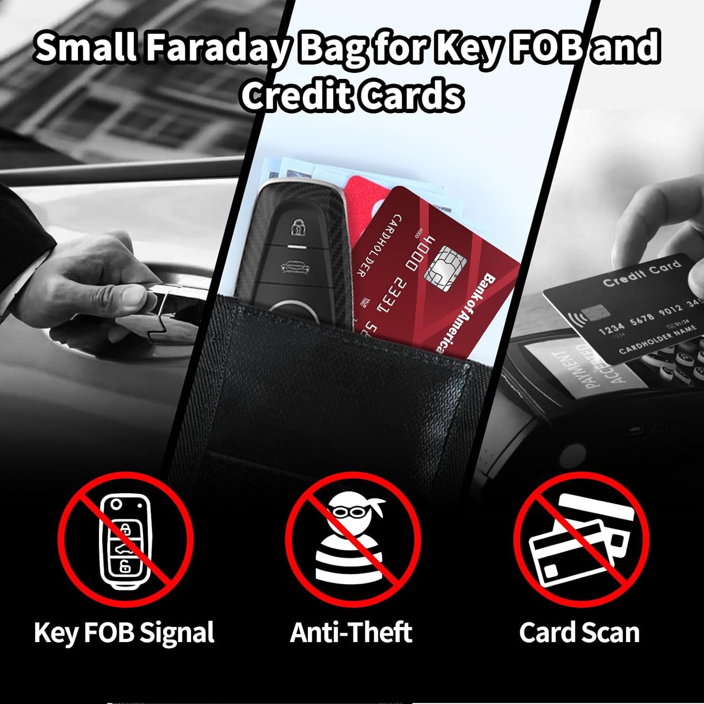 IFENROL Faraday Bags EMP Proof 4 Pack, Faraday Pouch with Key Fob Protector, Faraday Cage EMP protection For Phones & Tablets & Car Keys, RFID Signal Blocker Bag for Anti-Theft Anti-Tracking.