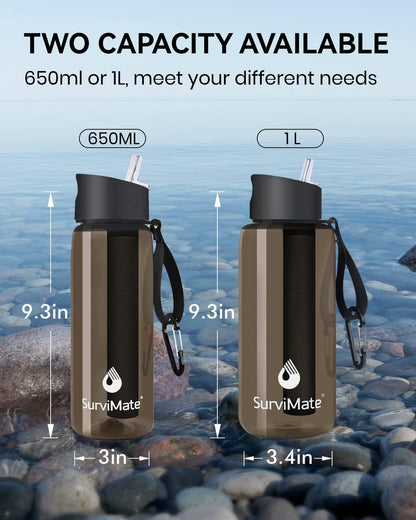 SurviMate Ultra-Filtration Filtered Water Bottle