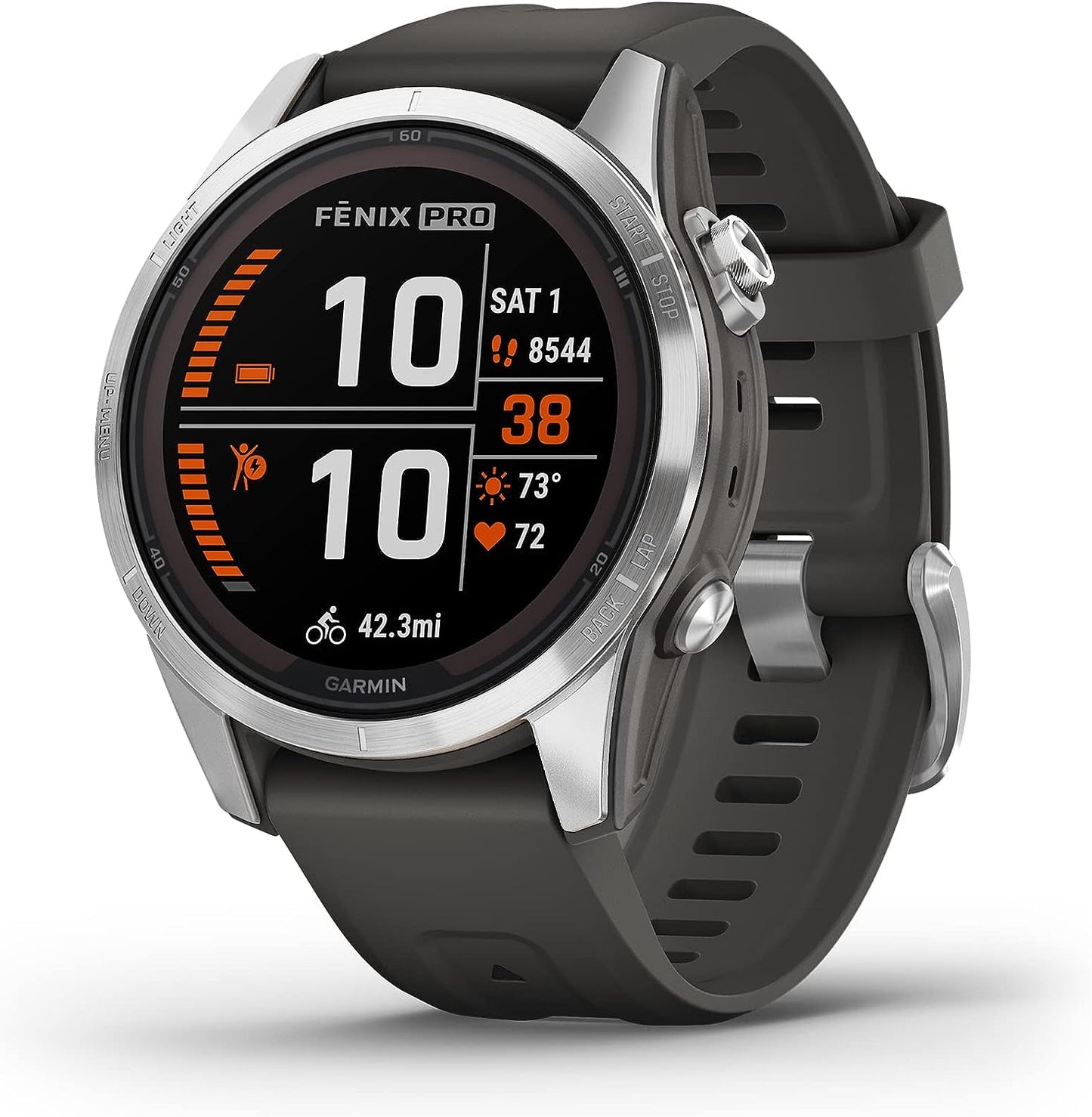 Garmin fēnix 7 Pro Sapphire Solar, Multisport GPS Smartwatch, Built-in Flashlight, Solar Charging Capability, Black